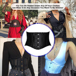 SHAPERX Women's 26 Steel Boned Corset Short Torso Heavy Duty Waist Trainer Corset for Weight Loss, SZ1934-Black-XS
