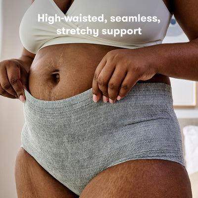 Frida Mom Postpartum Underwear, Disposable C-Section Panties, High-Waist, Seamless, Stretch Support for C-Section Recovery, Size Petite (Waist 23"-34" Stretched), Pack of 8