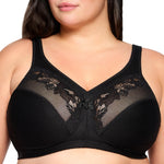 Glamorise Full Figure Plus Size MagicLift Minimizer Bra Wirefree #1003 Black