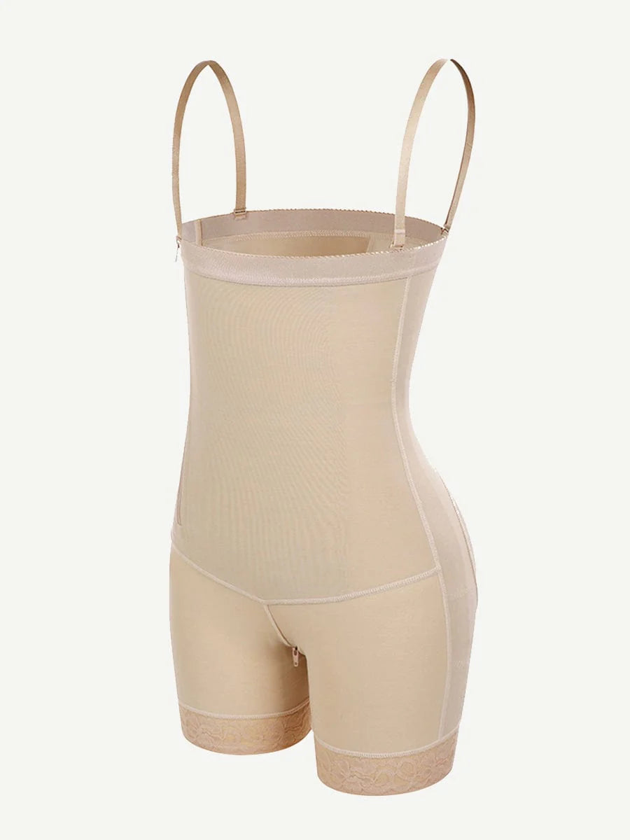 Pretty Detachable Straps Side Zip Postoperative Body Shaper