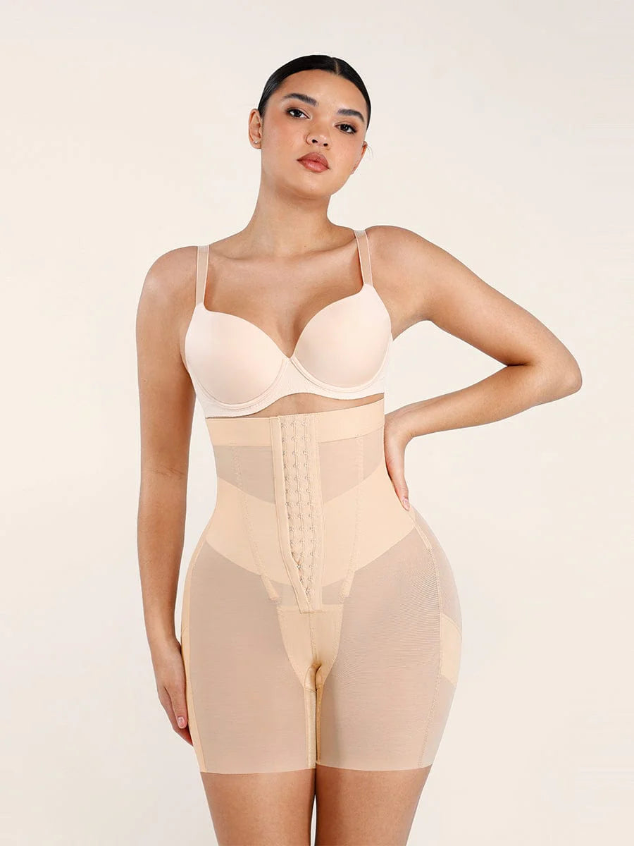 High-Waisted Shaping Briefs Breathable Mesh Waist & Abdomen Control Butt Lifter