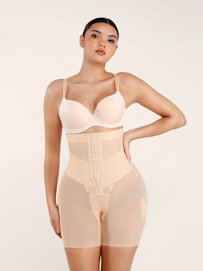 High-Waisted Shaping Briefs Breathable Mesh Waist & Abdomen Control Butt Lifter