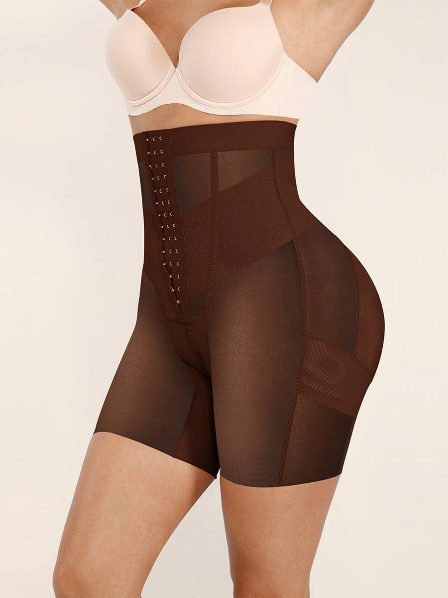 High-Waisted Shaping Briefs Breathable Mesh Waist & Abdomen Control Butt Lifter